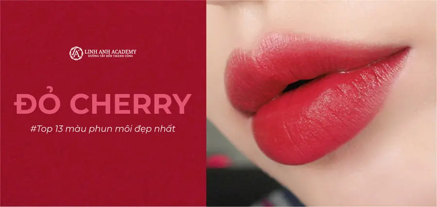 bảng màu phun môi đỏ cherry