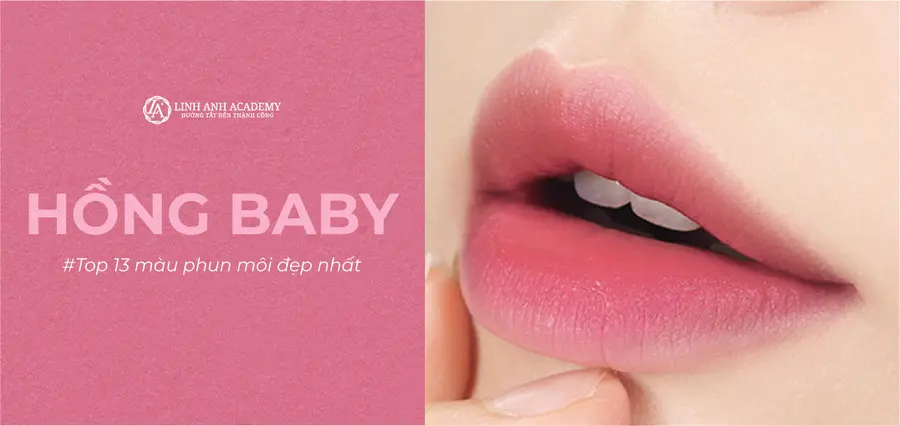 bảng màu phun môi hồng baby