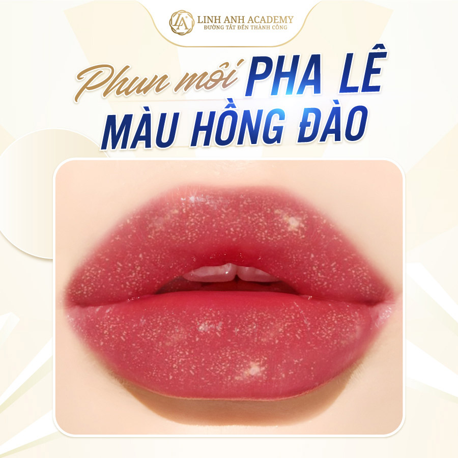 phun môi pha lê màu hồng đào