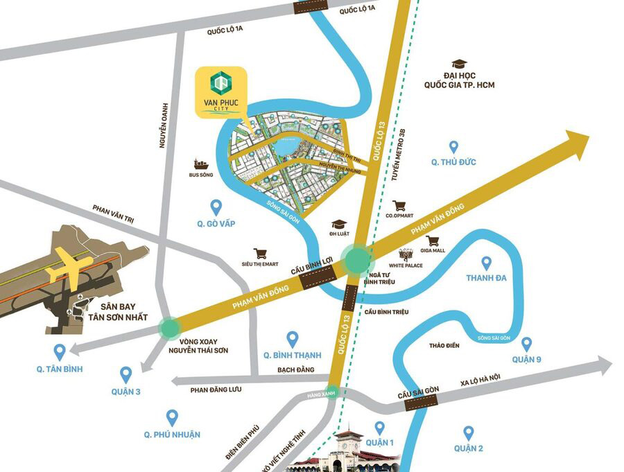 vị trí khu đô thị vạn phúc